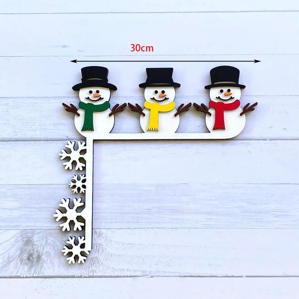 Christmas Door Frame Decor Card Santa Wooden Pendant New Ornament  Creative