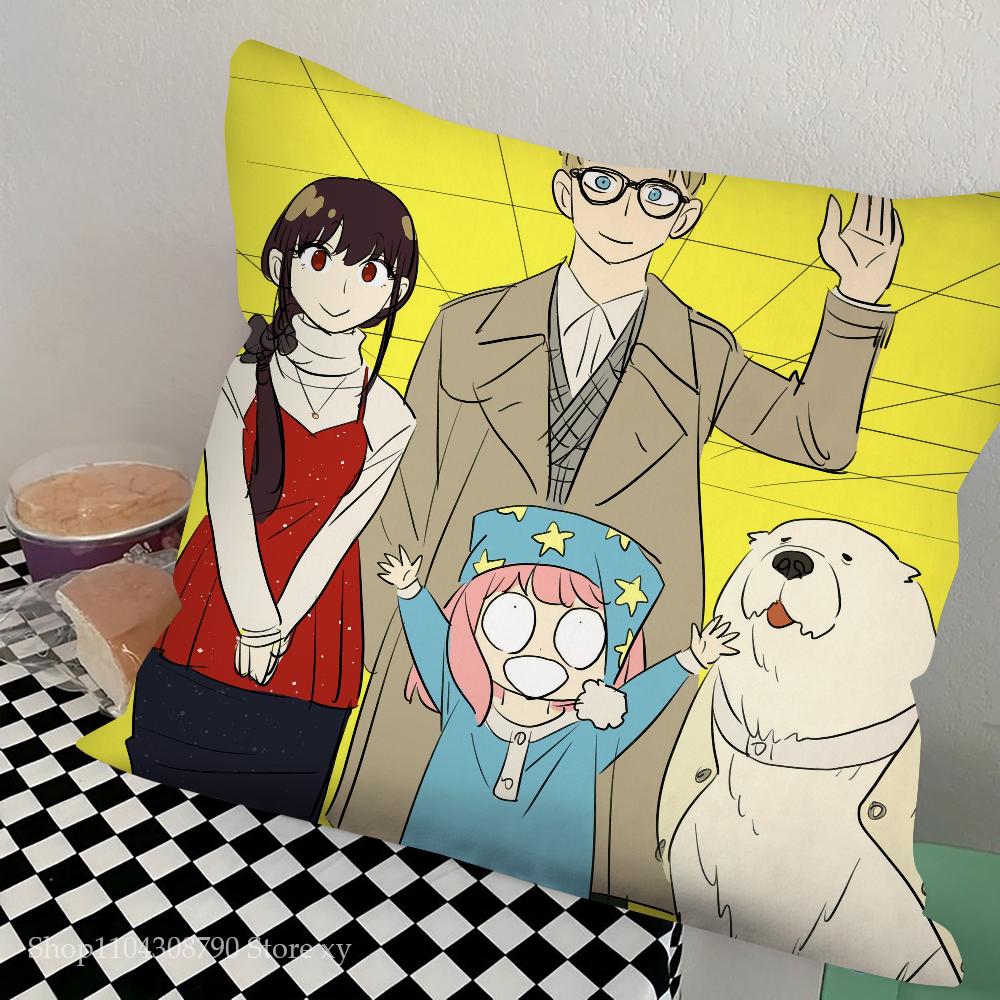 Spy X Family Animation Pillow Case Square Pillow Bedroom Sofa Leisure Comfort Cushion Car Living Room Home Decoration