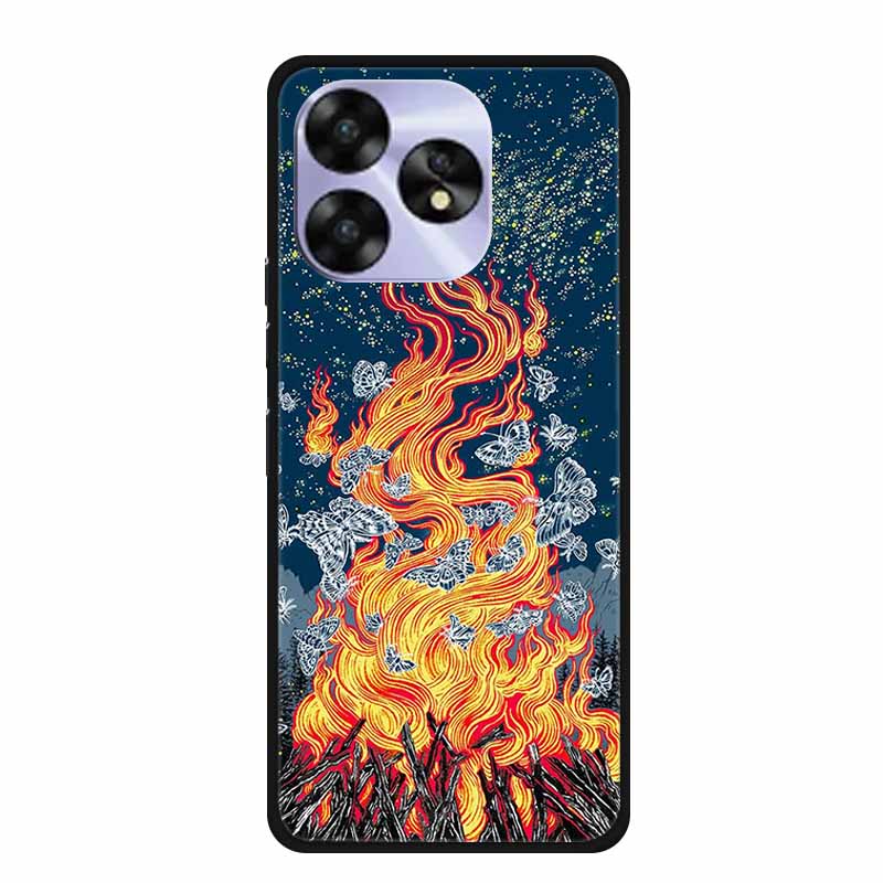 For Umidigi A15c A15 Case Painted Black Bumper TPU Soft Silicone Phone Cover For Umidigi A15 Cases A 15 15T Coque Funda Capa Cat