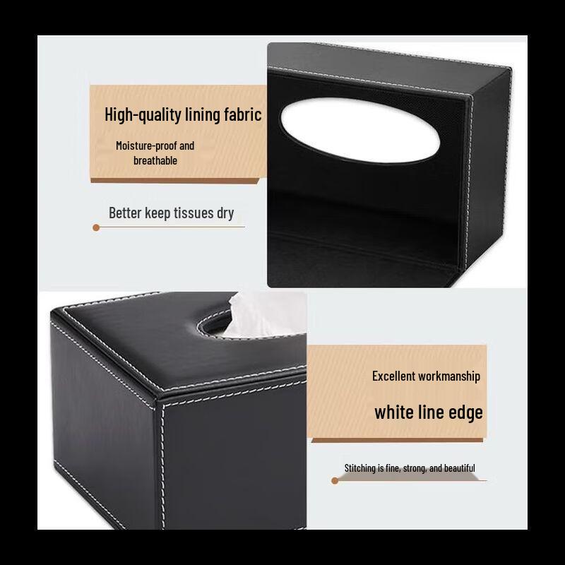NHZHIW Square Leather Tissue Box