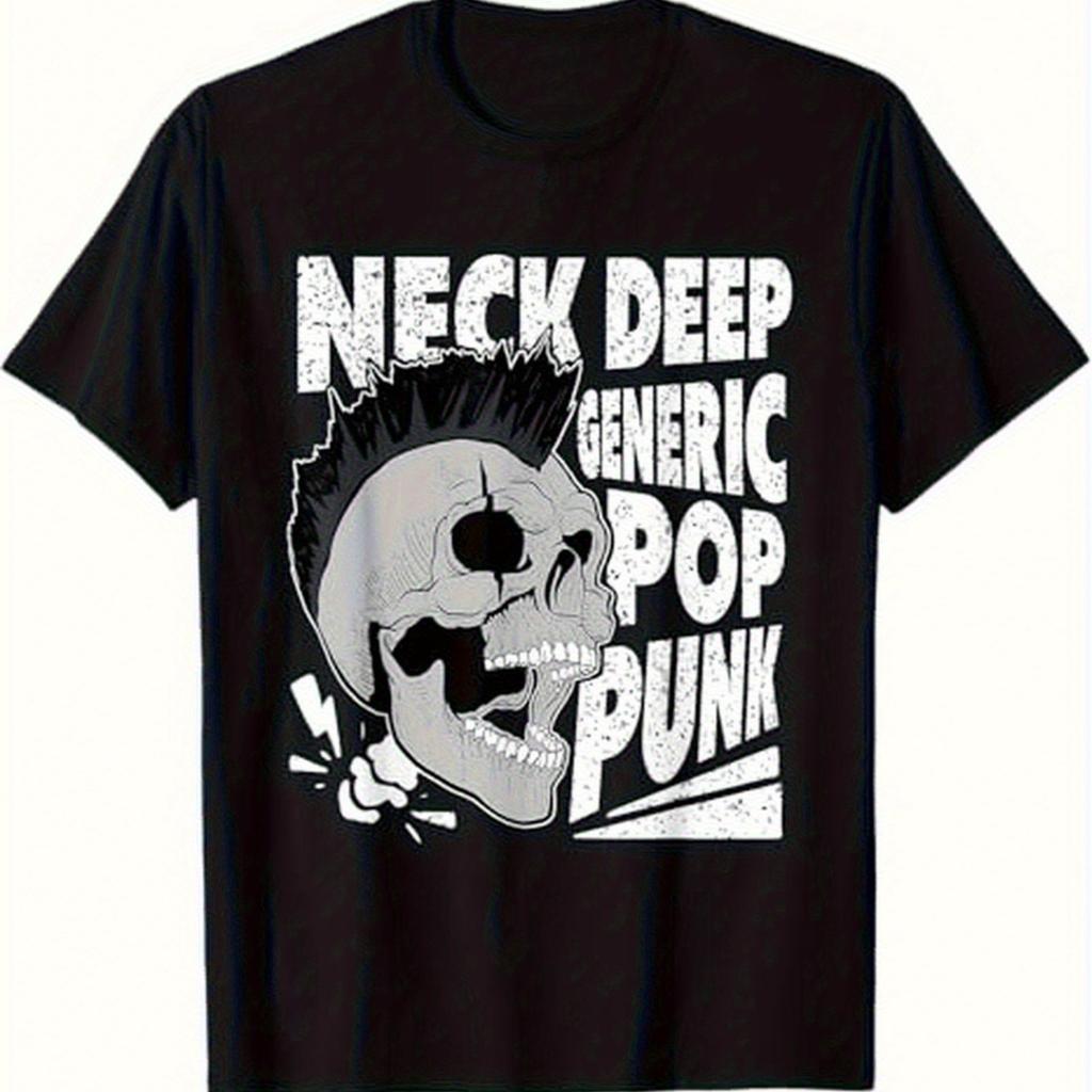 Pánské luxusní bavlněné tričko s krátkým rukávem s grafickým potiskem Punk Rock Léto Unisex Pánské a dámské ležérní volné trendy oblečení