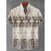 Nuova Camicia da Uomo Comoda a Maniche Corte in Lino Alta Qualità Costume Stampa Artistica Gatto Cartone Animato Nuova Serie