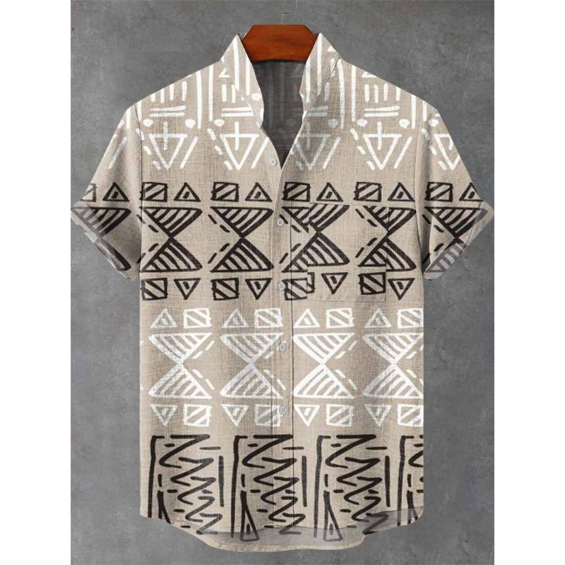 Nuova Camicia da Uomo Comoda a Maniche Corte in Lino Alta Qualità Costume Stampa Artistica Gatto Cartone Animato Nuova Serie
