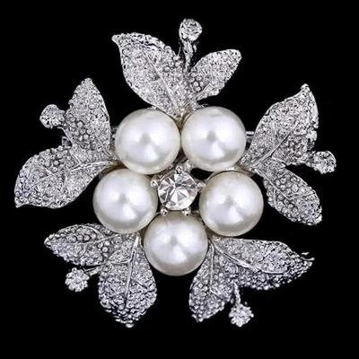 Braut Hochzeit Accessoires Simulierte Perle Strass Blumen Broschen Damen Elegant Mode Brosche Pins Neuer Schmuck Brosche