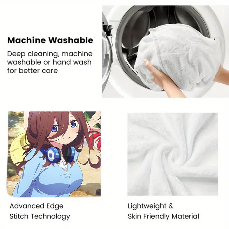 The Quintessential Quintuplets 2D Flat Pattern Flannel Blanket High quality All Seasons Warmth and Comfort Perfect for Christmas Gifts.DMT0925306