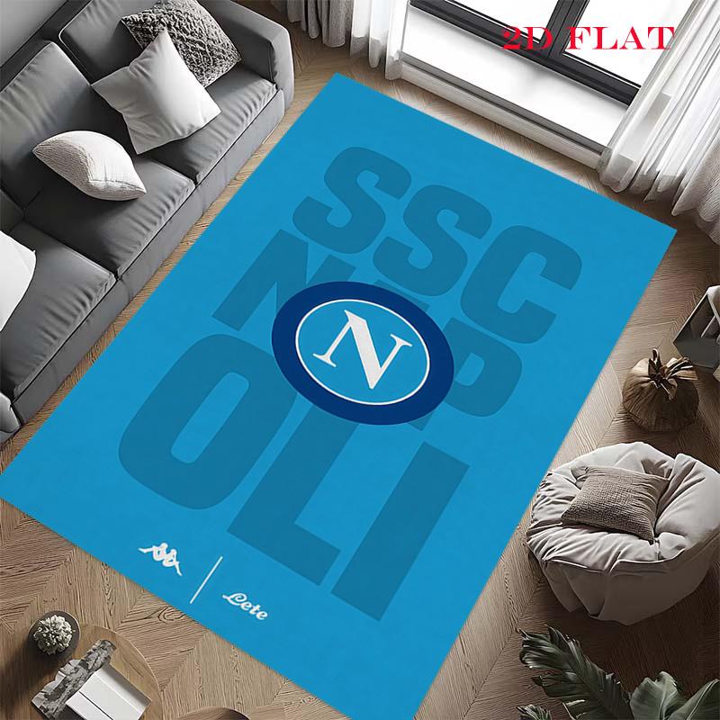 SSC Napoli Logo Teppich für Wohnzimmer Schlafzimmer Zuhause Sofadekoration, Kinderspiel Rutschfeste Bodenmatte