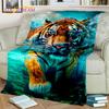 Beast Tiger Lion Leopard Animal Wildlife Cartoon Blanket,Soft Throw Blanket for Home Bedroom Bed Sofa Picnic Cover Blanket Kids