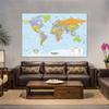 World Map Poster with Country Name Wall Art Decorative Painting Travel School Supplies Classroom Home Decor No Framed
