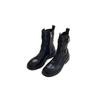 Cowhide Maillard Boots Vintage Leather Medium Boots Women's Belt Buckle Short Boots Thick-soled Martin Boots Skinny Boots