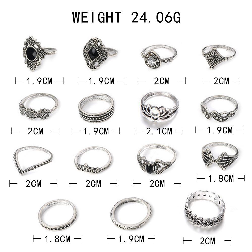 1Set Lady Bohemian Style Ring - Retro and Exaggerated Alloy Ring