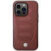 Etui do iPhone 14 Pro BMW Leather Seats Pattern MagSafe Burgundowy