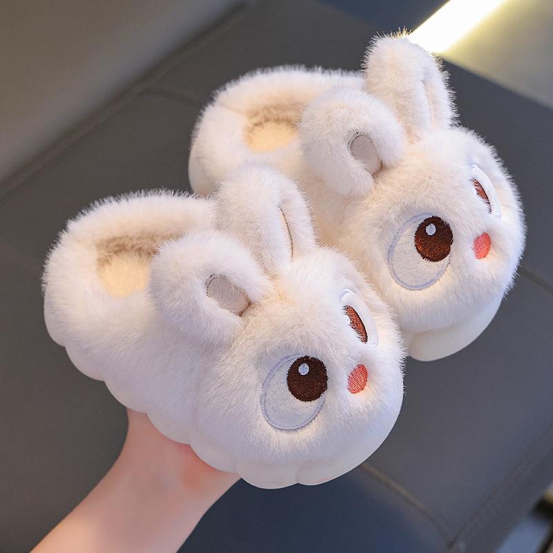 Kids' Winter Cotton Slippers: Cute and Cozy Velvet Fur for Toddlers and Children