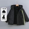 Jungen Abnehmbare Drei-in-Eins Verdickte Winddichte Wasserdichte Winterjacke