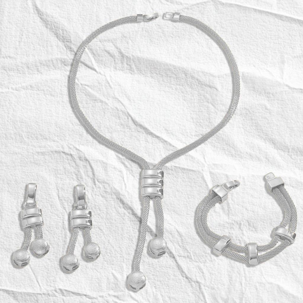 Tassel necklace, women's fashion temperament, light luxury, niche design, collarbone chain, earrings, bracelets