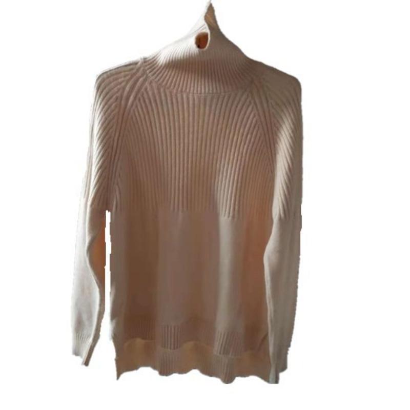 Lazy Wind Turtleneck Solid Color Knitted Sweater Women's Top 2024 Autumn and Winter New Inner Cover Bottom Pullover Sweater Women