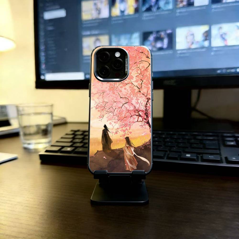 Chinese Danmei Anime MO DAO ZU SHI Phone Case For iPhone 17,16,15,14,13,12,11 Plus,Pro Max,XS,Colored Silver Plated Inside Cover