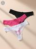 3Pcs/Set Women Thongs Sexy Lace Panties Low Waist Underwear Girls Briefs G-String Breathable Ladies Panty Floral Female Lingerie