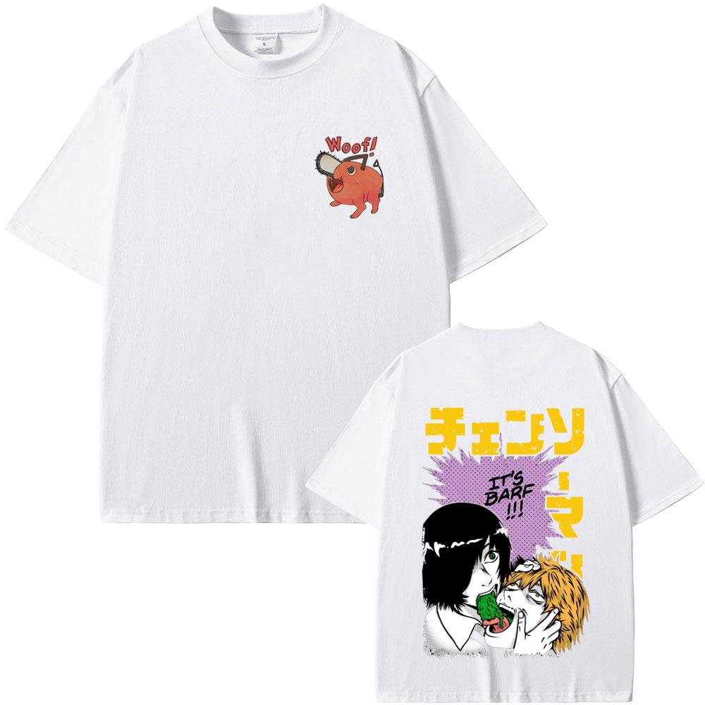 Anime Chainsaw Man Himeno Denji Graphic Tshirt Men Women Cartoon Funny Short Sleeve T Shirts Male Fashion Oversized Streetwear