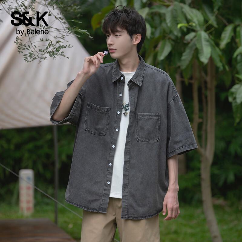 

Baleno S&K Men s Denim Short Sleeve Shirt M