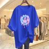 Pure Cotton New Casual Smiley Face Love Printed T-shirt Women's Loose and Versatile Top Women's Bottoming Shirt