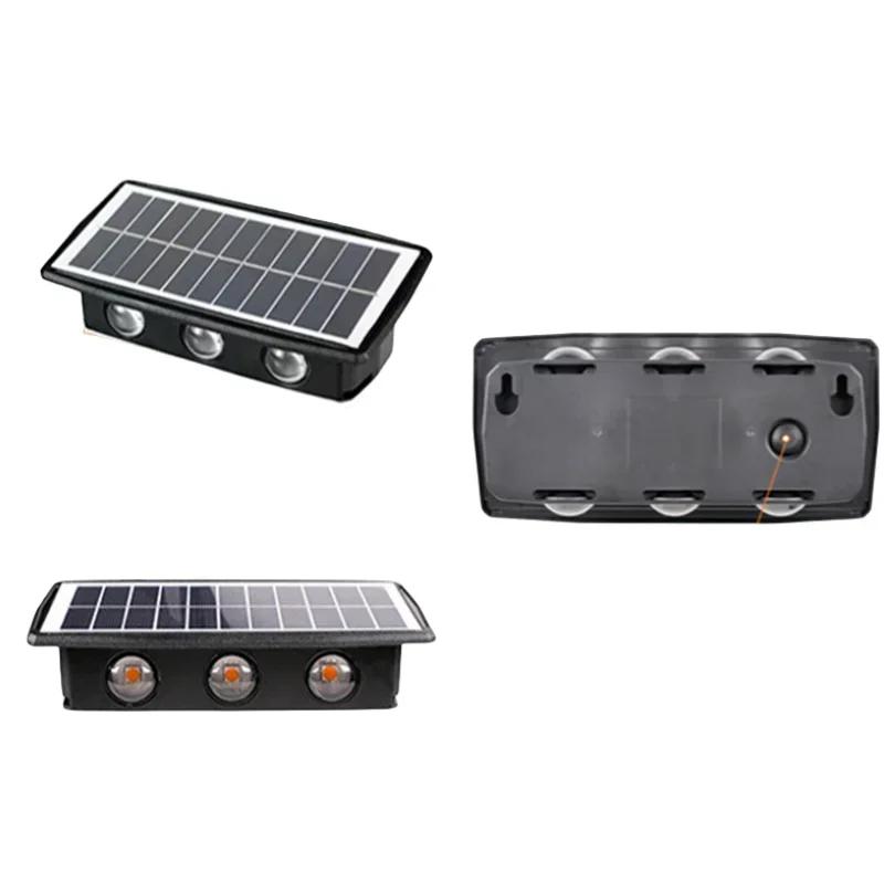 4/6/8LED Solar Wall Lights Waterproof Outdoor Garden Lighting Landscape Spotlights for Villa Courtyard Pathway Illumination