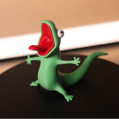 Lustige Eidechsen-Memes Schüttel-Feder-Ornament Niedliche Verspielte Schreibtisch-Dekoration Spielzeug