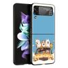 Schattige Cartoon Hond Kat Voertuig Telefoonhoesje Voor Samsung Galaxy Z Flip3 Flip4 Flip5 Case Voor Z Flip 3 4 5 6 7 Harde Vouwbare Cover