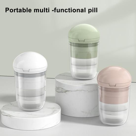 

Измельчитель таблеток 4-в-1 с лезвием из нержавеющей стали V-образный разделитель Съемная чашка для питья Эргономичная ручка Мини-измельчитель таблеток для маленьких или маленьких