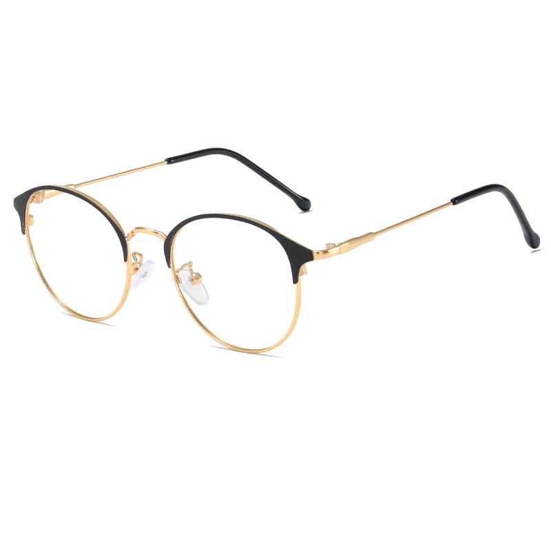 Herren Runde Anti Blaulicht Kurzsichtigkeitsbrille Damen Metall Myopie Photochromatische Korrektionsbrille 0 -0.5 -0.75 -1.0 Bis -6.0