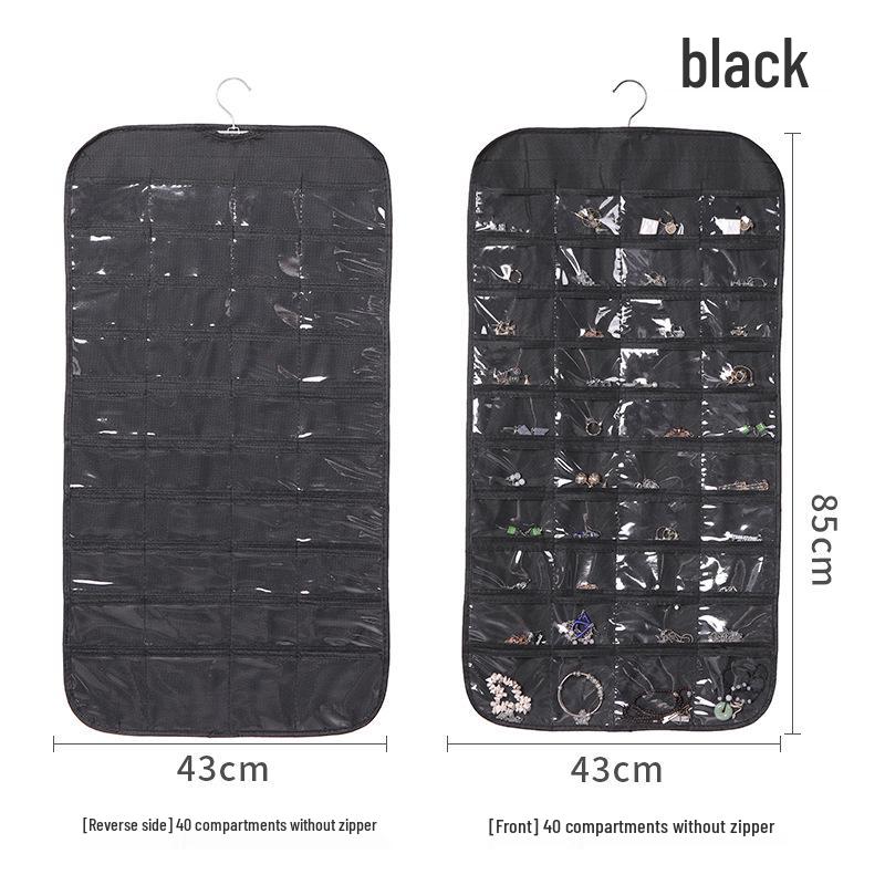 Double-Sided 80-Pocket Storage Bag for Jewelry, Accessories, Business Cards, ID Cards, and Dustproof Storage