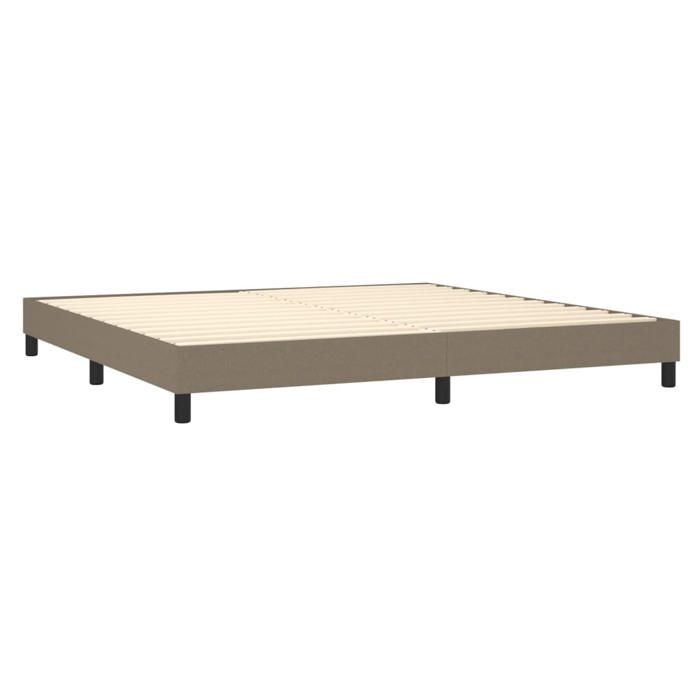 Sommier à lattes avec matelas - Taupe - 200x200 cm - Tête de lit réglable - 2 places