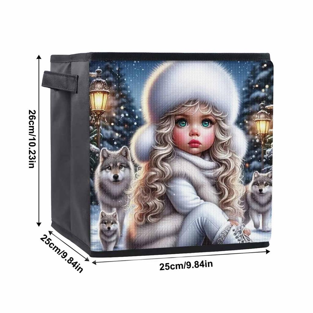 A Naive Girl 5D Diamond Painting Storage Basket Full Round Drill Mosaic Diamond Embroidery Cross Stitch Kits Home Decor Home Decor