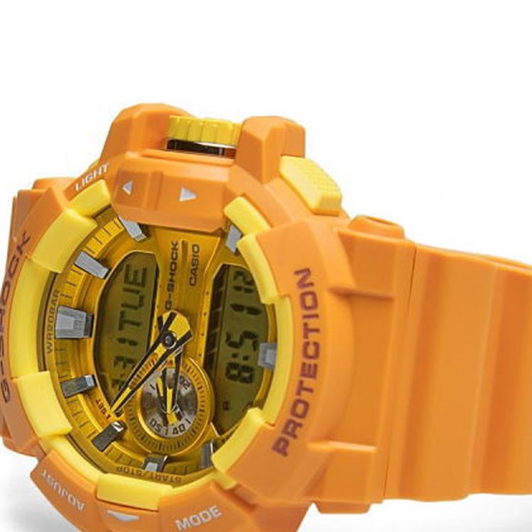 Casio GA-400 Fashion Trend Vitality Street Classic Dual Display Waterproof Quartz Watch Women watches Yellow GA-400A-9A