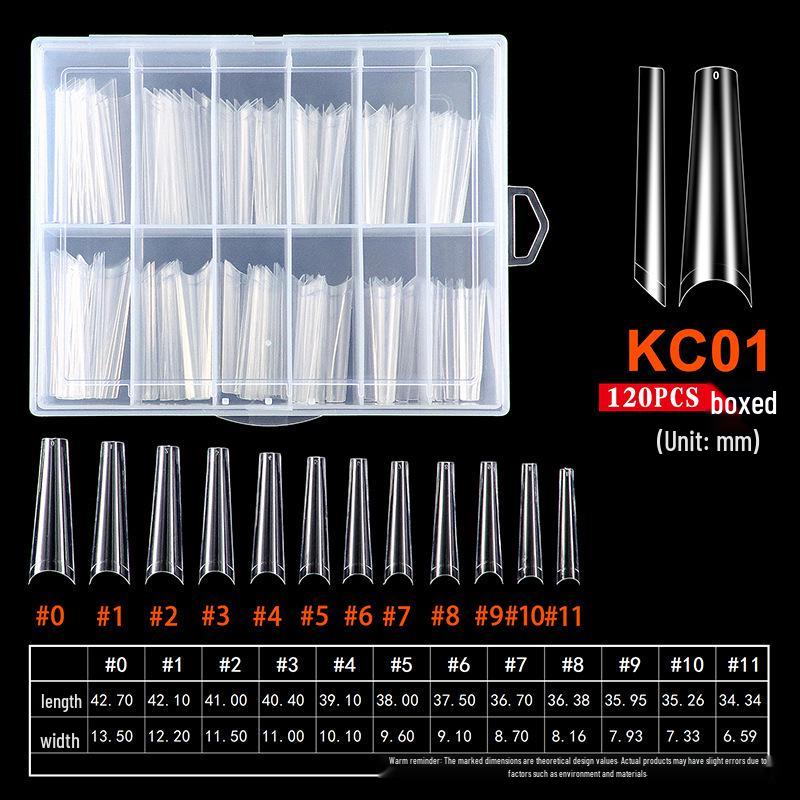 120 Extra Long Trapezoid French Nail Tips - Seamless Full/Half Cover, Wearable False Nails