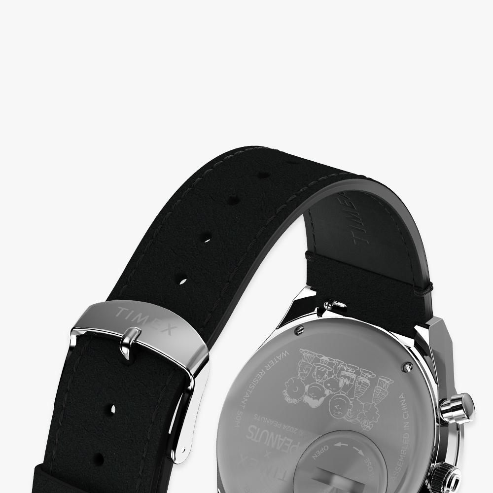 [Peanuts X Timex] Snoopy Chronograph 40mm Leather Watch - TW2W68900