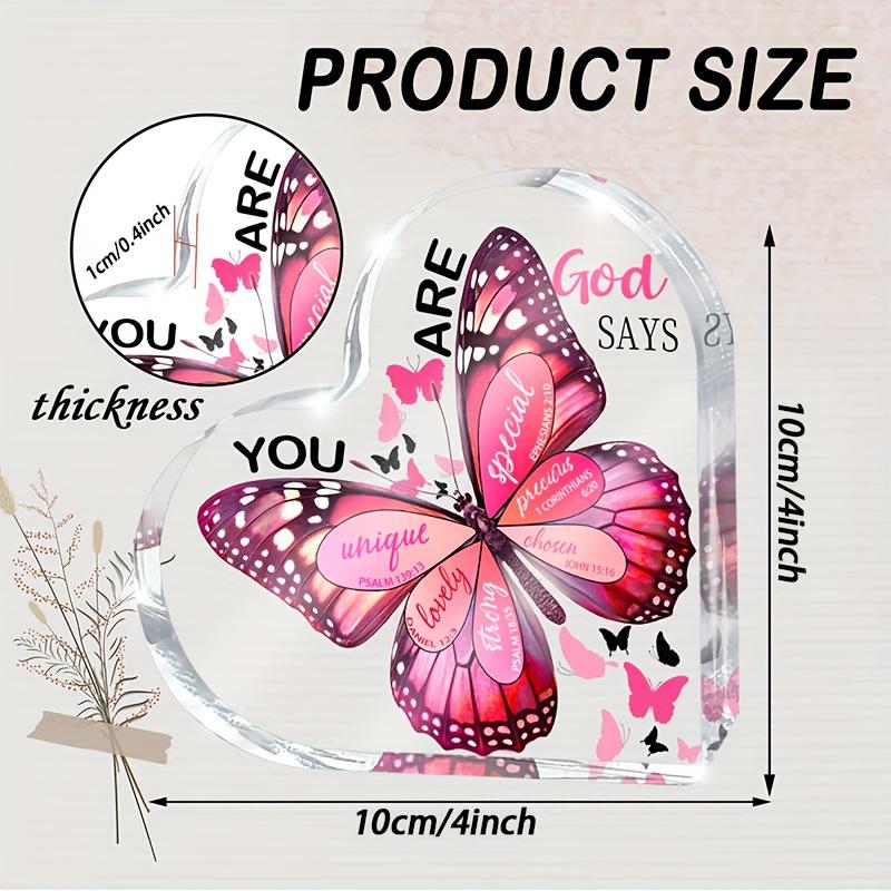 Christian Acrylic Wall Decor - 4-Inch (4.02inch) Religious Spiritual Gift with 'God Says You Are Uniq' & 'You Are Special' Messages