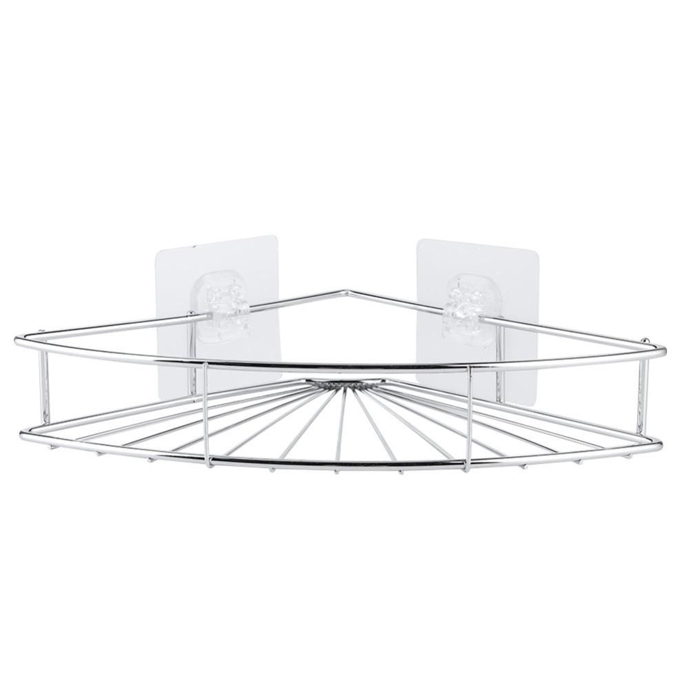 Stainless Steel Storage Shelf Triangular Design Bathroom Rack Organizer  Space Saving
