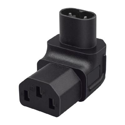 IEC320 Power Conversion Adapter IEC320 C8 To C13, Upward Angle Male To Female For Notebook Server PDU