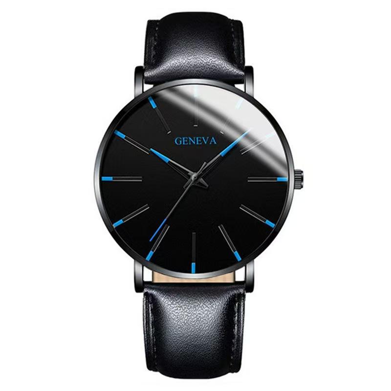 Watch Men'S Fashion Quartz Watch Ultra-Thin Watch Watch Belt Bracelet Set Men'S Watch