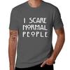 I Scare Normal People Black TShirt plain summer tops mens clothing