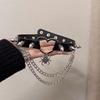 Fashion Black PU Leather Choker Necklace Women's Punk Gothic Spike Rivet Necklace Pendant Collar Jewelry