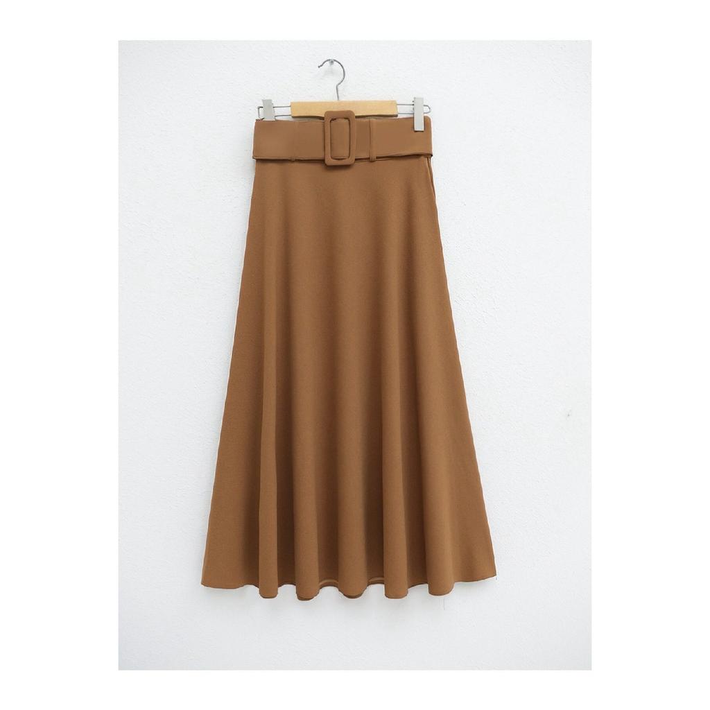 Thick Belted Loose Imported Crepe Skirt