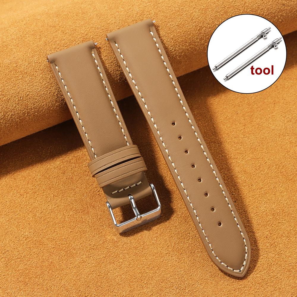 

Универсальный ремешок для часов из натуральной воловьей кожи 18/20/22 мм, металлическая пряжка, винтажный ремешок для мужчин и женщин, браслет с быстросъемным креплением, аксессуары для ремня 22mm коричневый