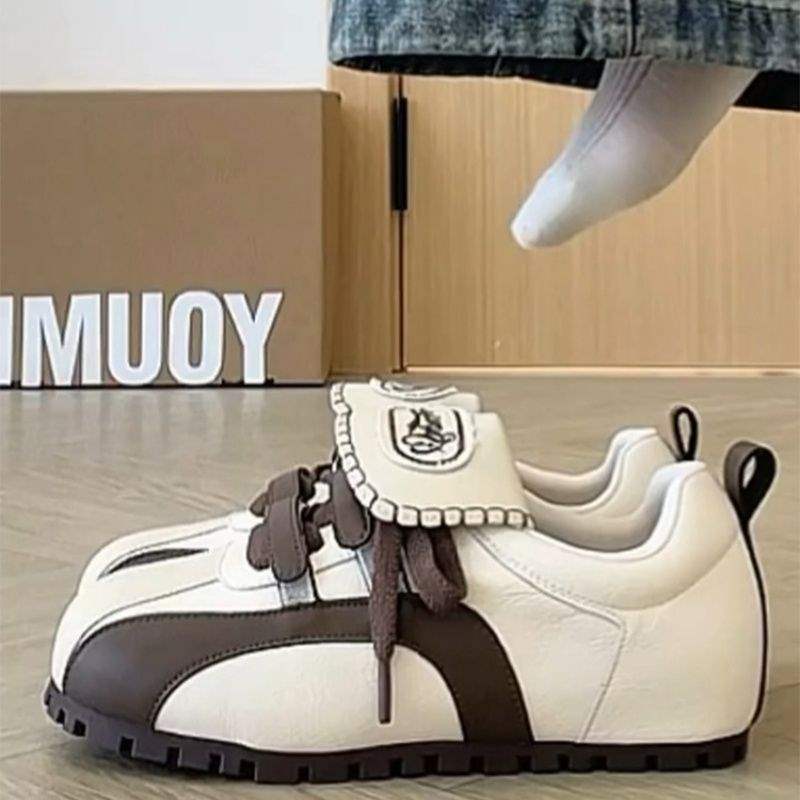 

Нишевые кроссовки для тренировок с плоской подошвой, женские туфли в балетном стиле, спортивная и повседневная обувь, осень 2025, новая уродливая милая обувь-пуховка Forrest Gump 40 коричневый