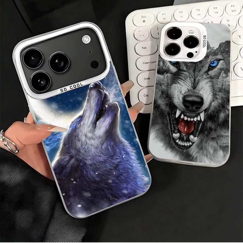 Wolf Moon Animal Soft Phone Case for iPhone 15 16 17 Pro Max 17Air 16E 14 Plus 13 12 Mini Shockproof Cover Back Shell