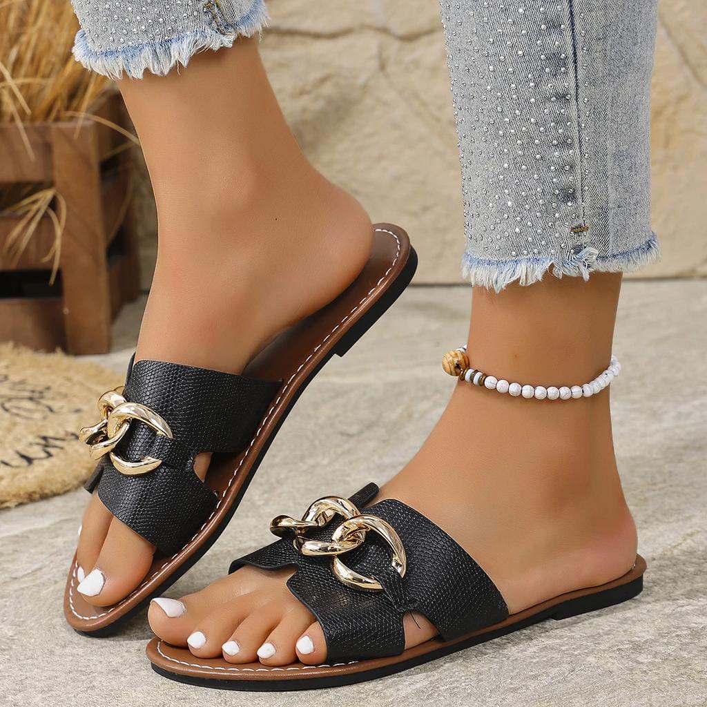 Fashion Women Slippers New Summer Soft Sole Sexy Shoes Women Rome Fashion Designer Flat Sandals Breathable Beach Slippers Slides Women