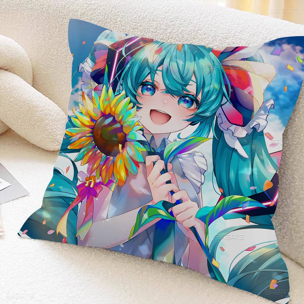 Anime H-Hatsunes M-Miku Stitch Lucky Dragon Pillow Cover Sofa Cushion Cover Home Room Decoration Children Gift