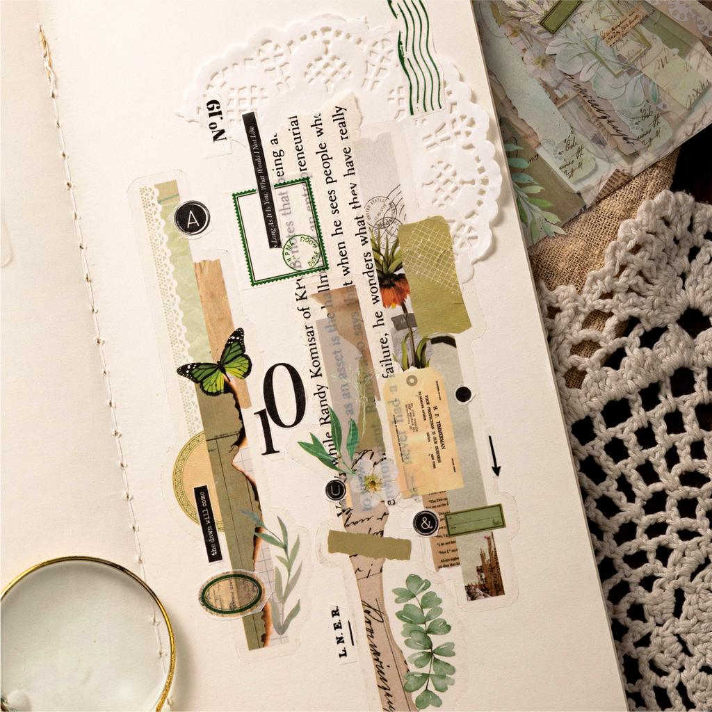 20 Pcs Vintage Long Strip Stickers Pack Decorative Scrapbooking Diary Album Hand Made Junk Journal Supplies