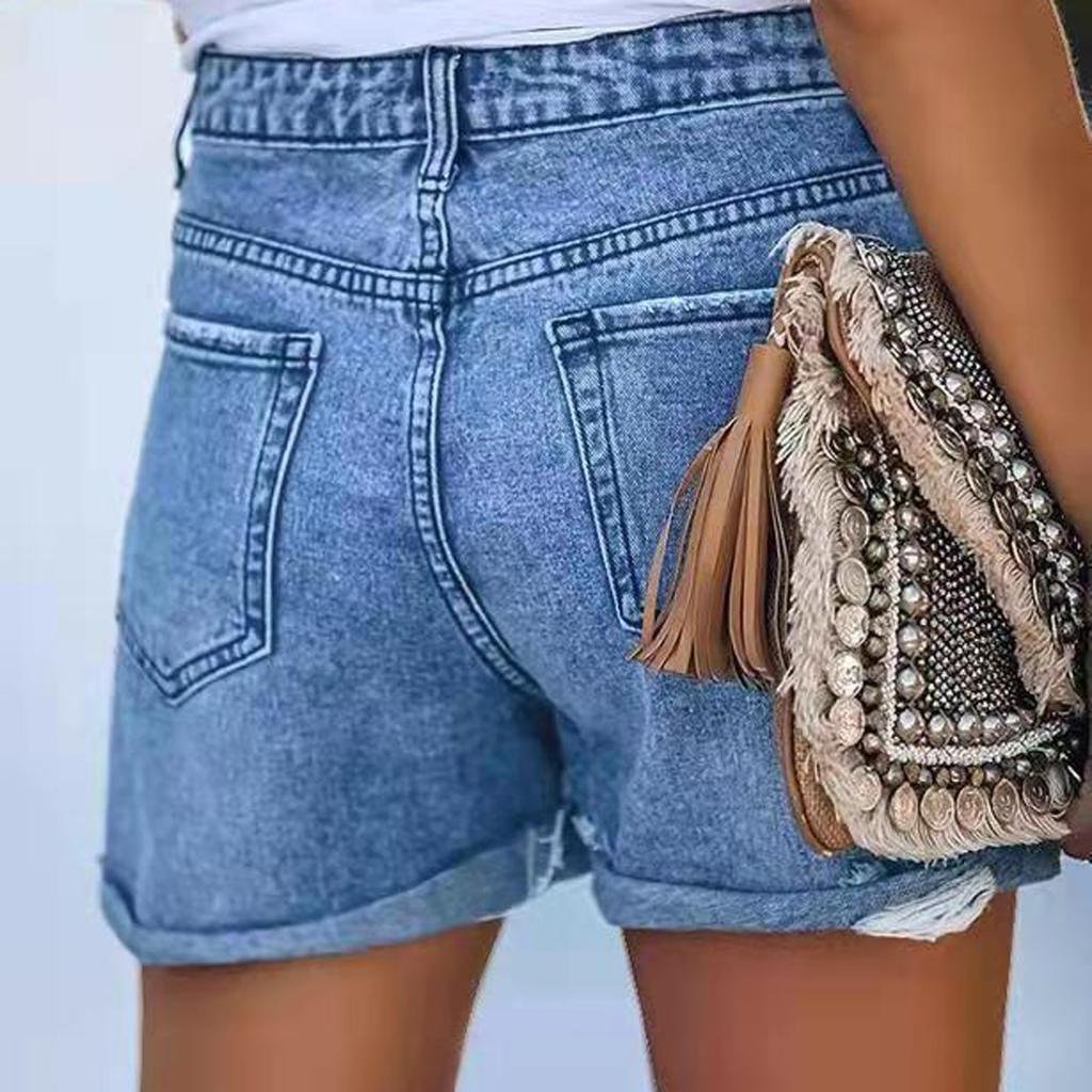 Pantaloni scurți din denim pentru femei Casual Vară fierbinte Pantaloni scurți din jean Pantaloni scurți din denim