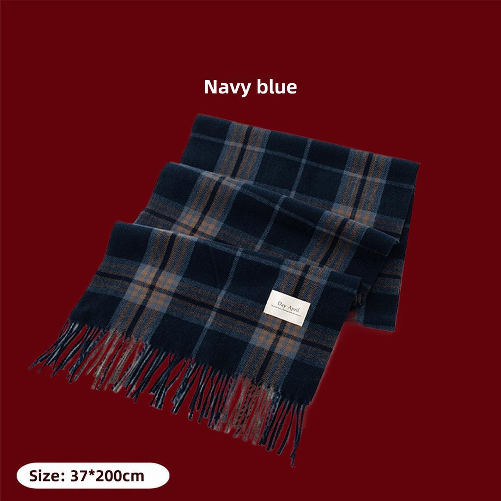 Ankara Red Plaid Scarf Christmas Scarf Winter Atmosphere Versatile Women's Cashmere Feel Scarf Warm Shawl